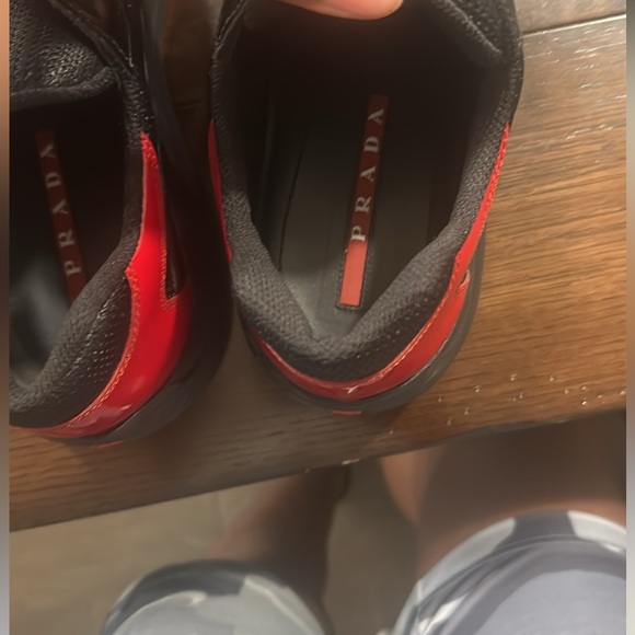 Prada Americas cup low-top sneakers-black and red - Picture 2 of 7